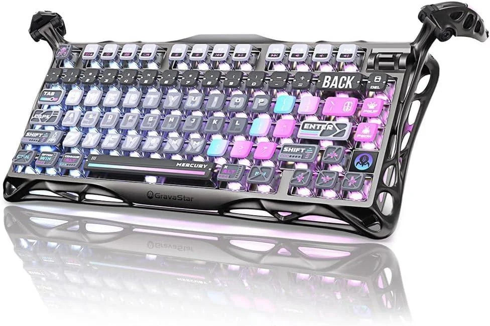 Gravastar mercury k1 pro wireless mechanical gaming keyboard 75% layout rgb