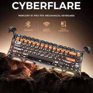 Gravastar mercury k1 pro wireless mechanical gaming keyboard 75% layout rgb