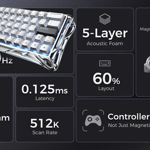 Gravastar mercury v60 pro gaming keyboard deluxe edition - 8khz magnetic switch