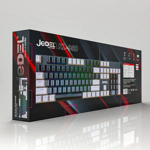 Jedel full size 104 keys wired mechanical keyboard with blue switch metal