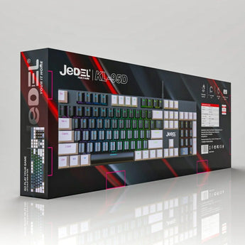 Jedel full size 104 keys wired mechanical keyboard with blue switch metal