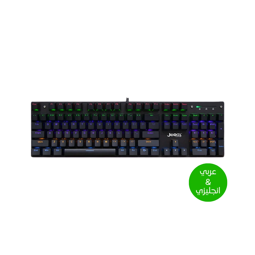 Jedel kl-138 rgb mechanical keyboard (arabic & english) blue switch keyboards