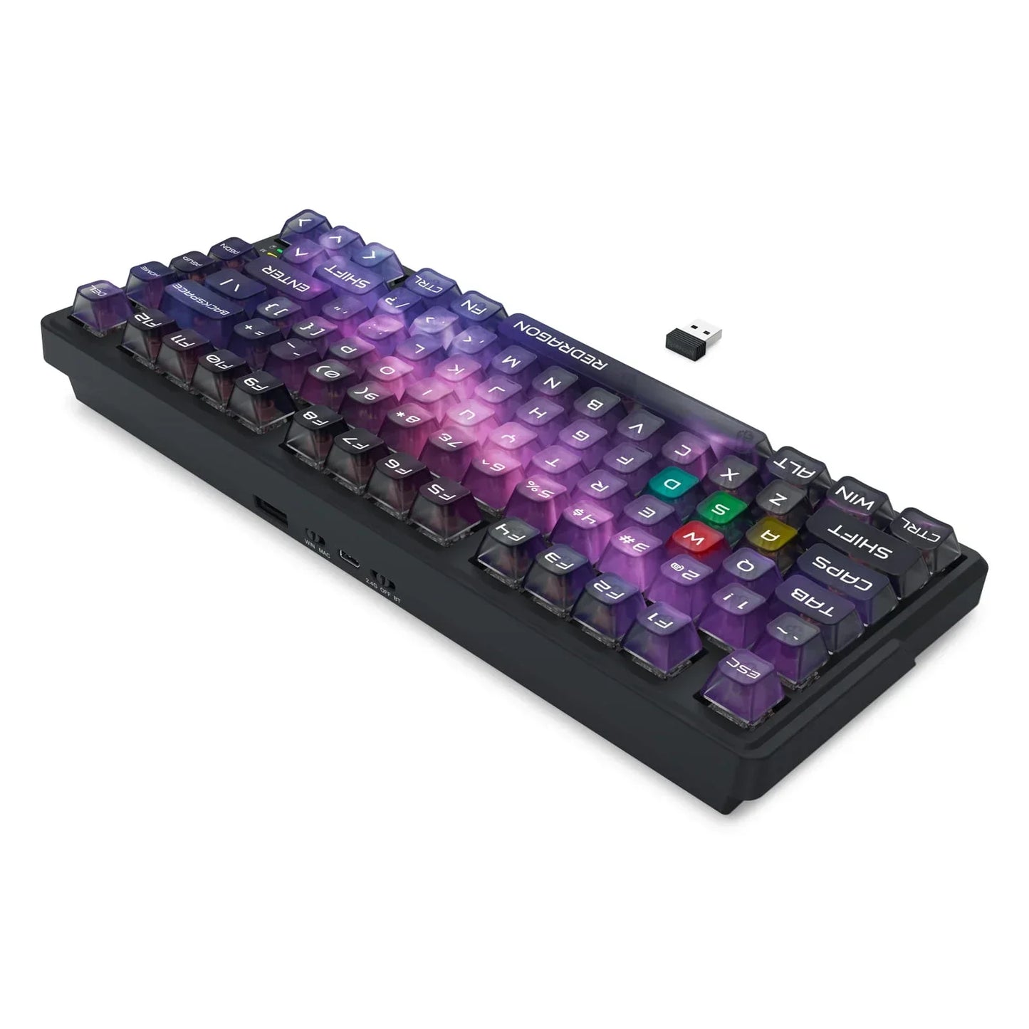 Redragon barlette magnetic gaming keyboard amethyst purple (k767-wl-m) keyboards