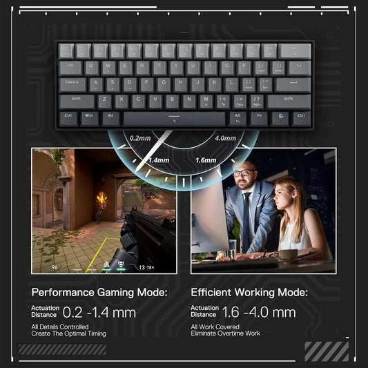 Redragon fizz k617m he (magnetic hall effect keyboard) 8k hz polling rate gray