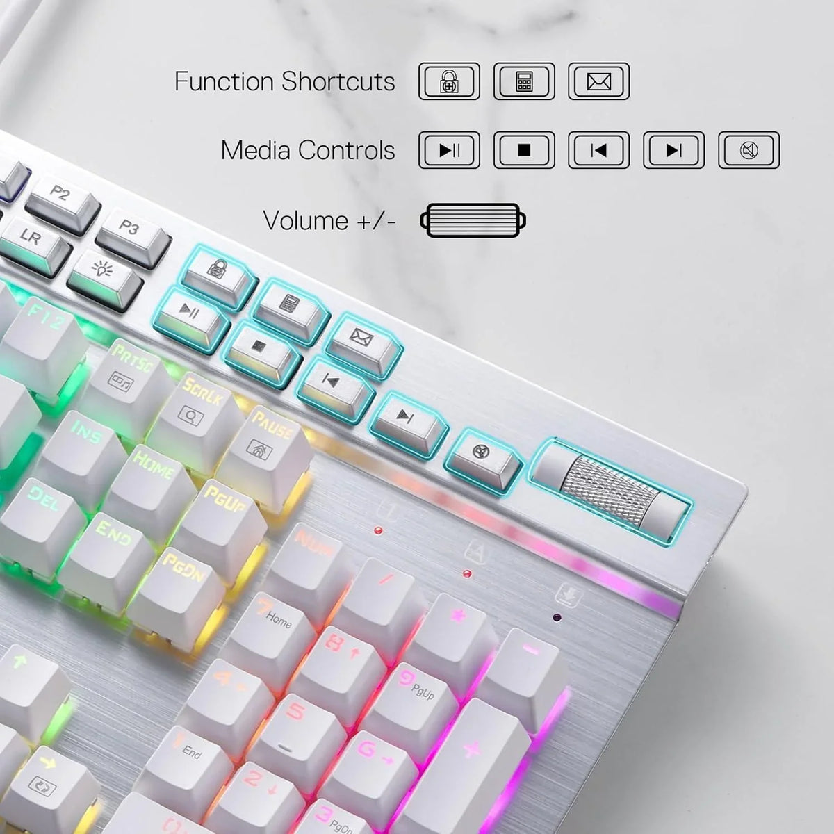 Redragon k550 rgb gaming keyboard 104 keys + 12 macro g keys wired mechanical