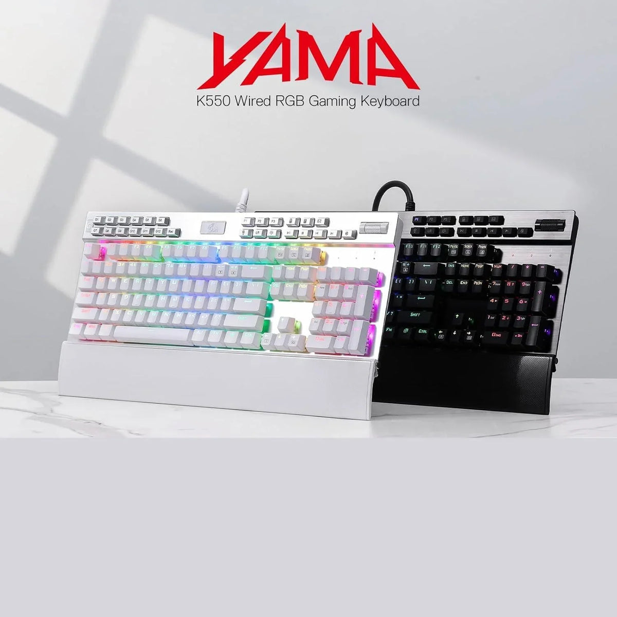 Redragon k550 rgb gaming keyboard 104 keys + 12 macro g keys wired mechanical
