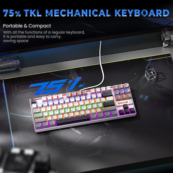 Redragon k552 mechanical gaming keyboard 87-key compact led gaming keyboard
