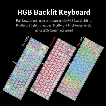 Redragon k552-rgb-2 wired tkl 75% mechanical gaming keyboard | ar