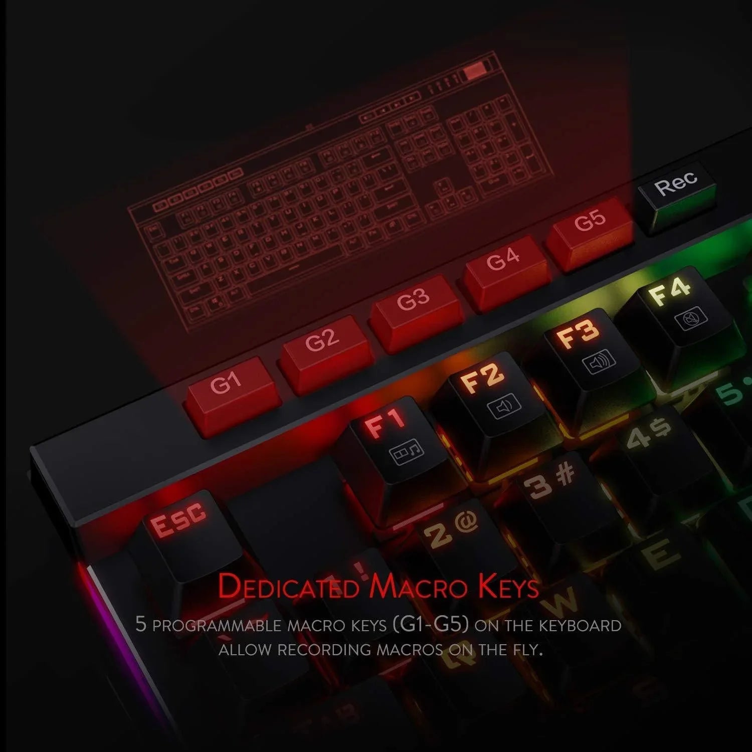 Redragon k580 vata rgb led backlit mechanical gaming keyboard keyboards