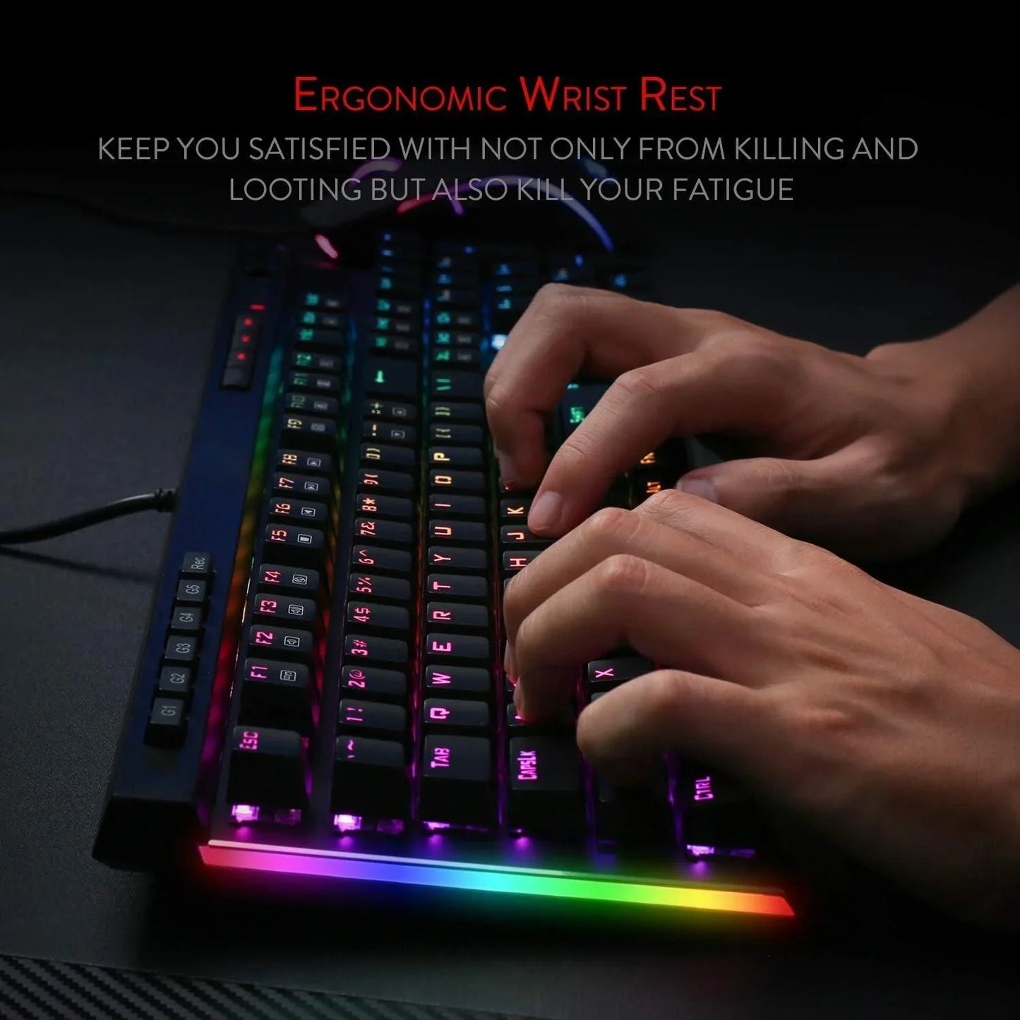 Redragon k580 vata rgb led backlit mechanical gaming keyboard keyboards