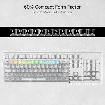 Redragon k617 ct 60% wired rgb gaming keyboard 61 keys compact keyboards