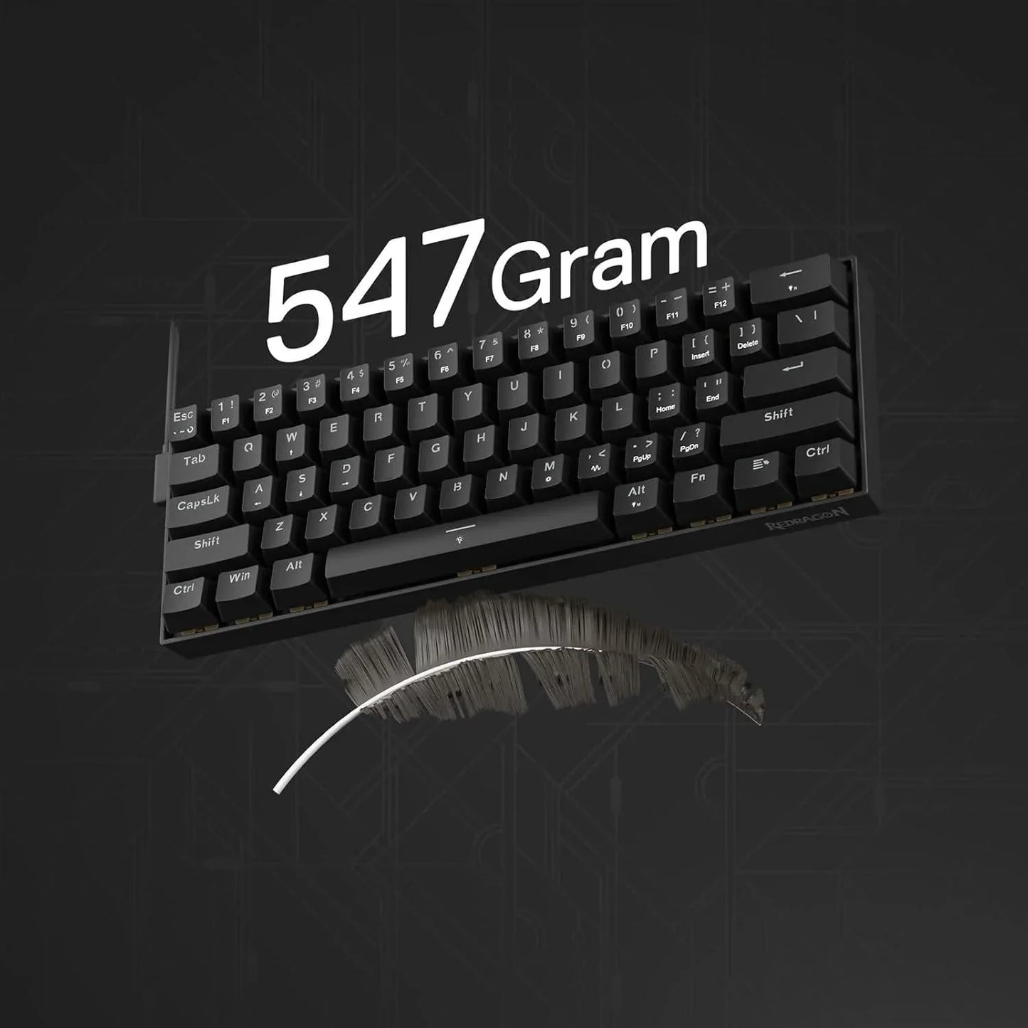 Redragon k617 he rapid trigger gaming keyboard 60% 61 keys wired mechanical