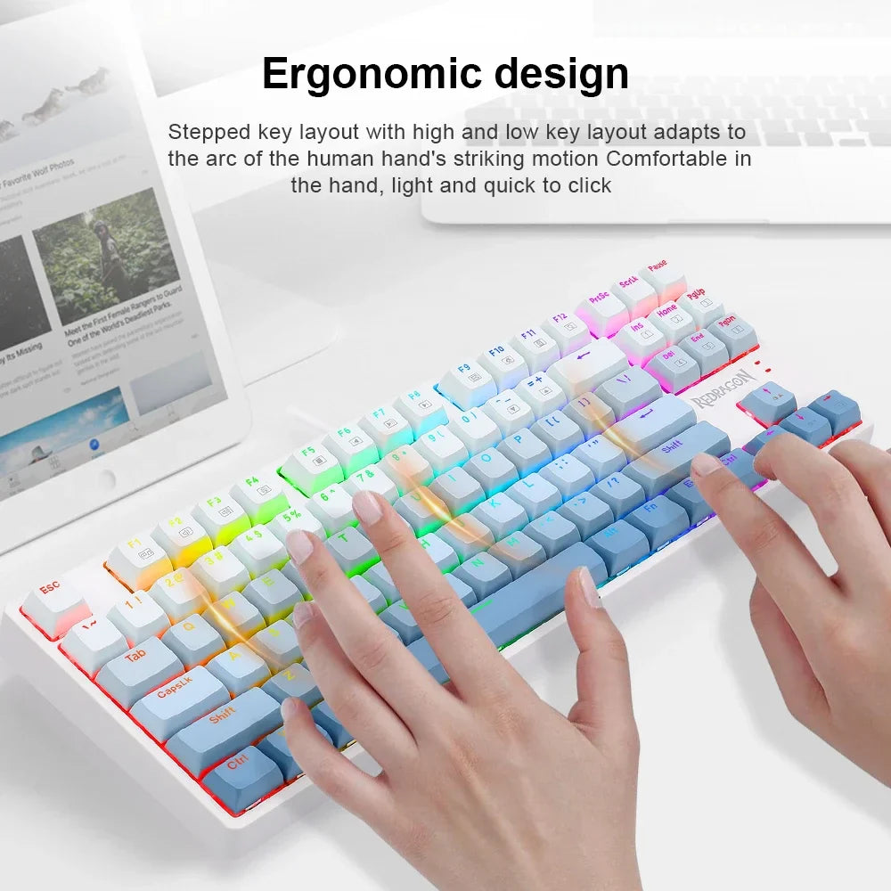 Redragon k645w 87 key rgb mechanical gaming keyboard