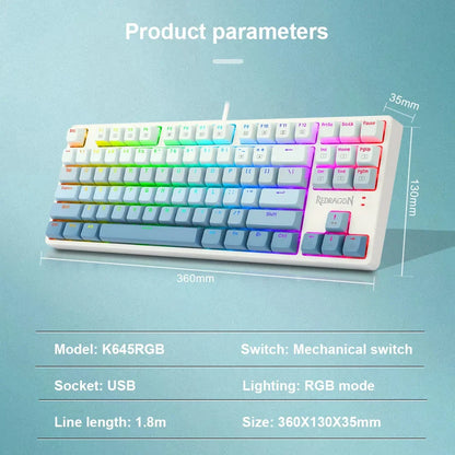 Redragon k645w 87 key rgb mechanical gaming keyboard
