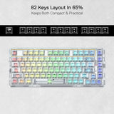 Redragon k649 pro 78% wireless gasket rgb gaming keyboard 3-modes 82 keys