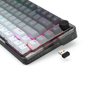 Redragon k673 gg 75% wireless gasket rgb gaming keyboard 3-modes 81 keys pbt