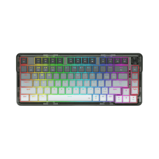 Redragon k673 gg 75% wireless gasket rgb gaming keyboard 3-modes 81 keys pbt