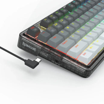 Redragon k673 gg 75% wireless gasket rgb gaming keyboard 3-modes 81 keys pbt