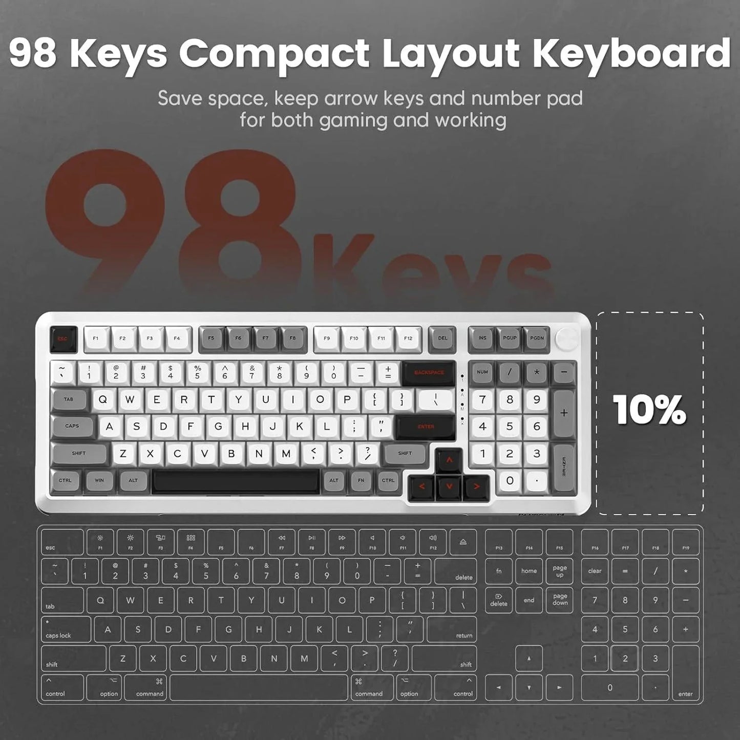 Redragon k688 gwl wireless mechanical keyboard 3 mode gasket mounted rgb
