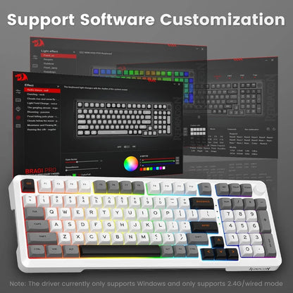 Redragon k688 gwl wireless mechanical keyboard 3 mode gasket mounted rgb