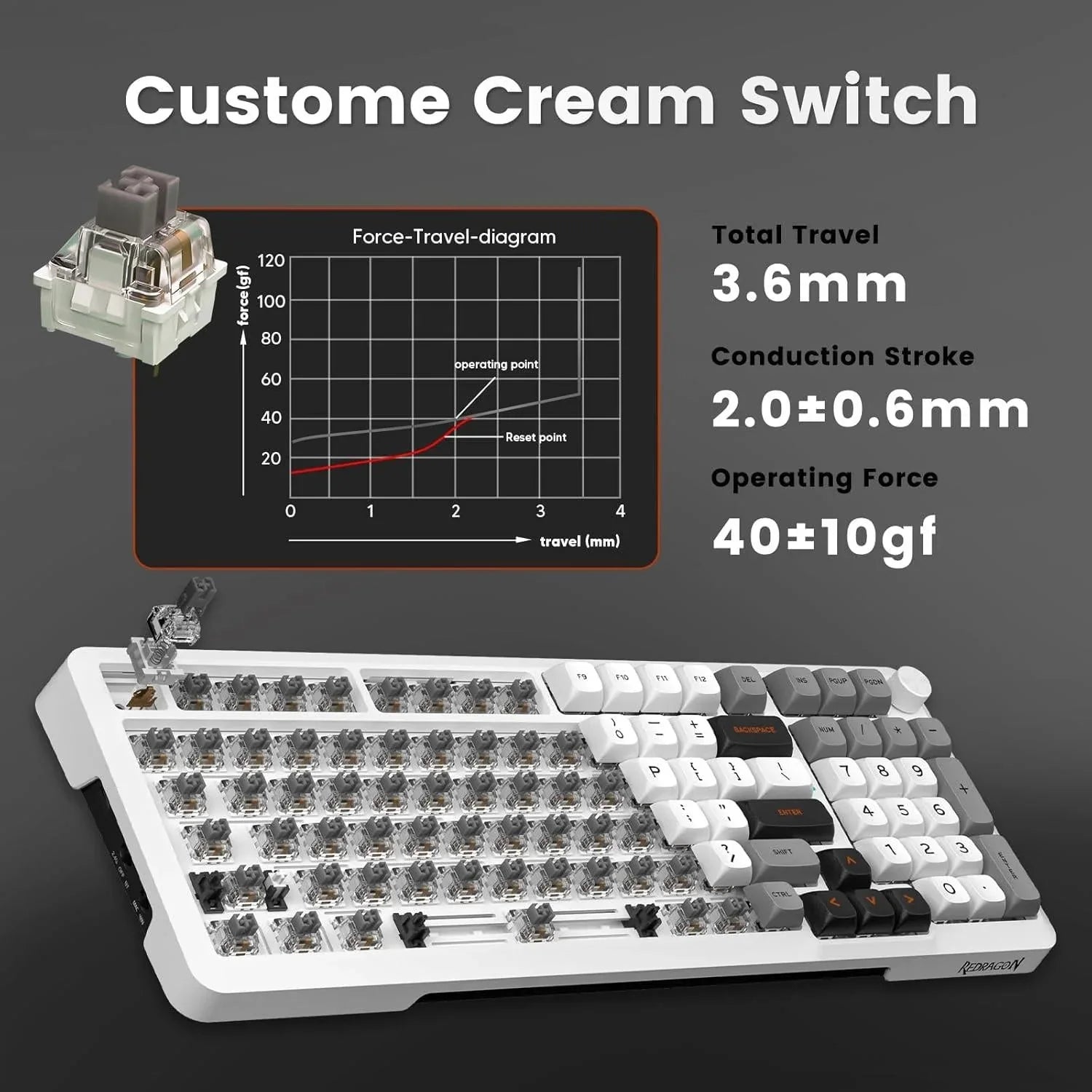 Redragon k688 gwl wireless mechanical keyboard 3 mode gasket mounted rgb