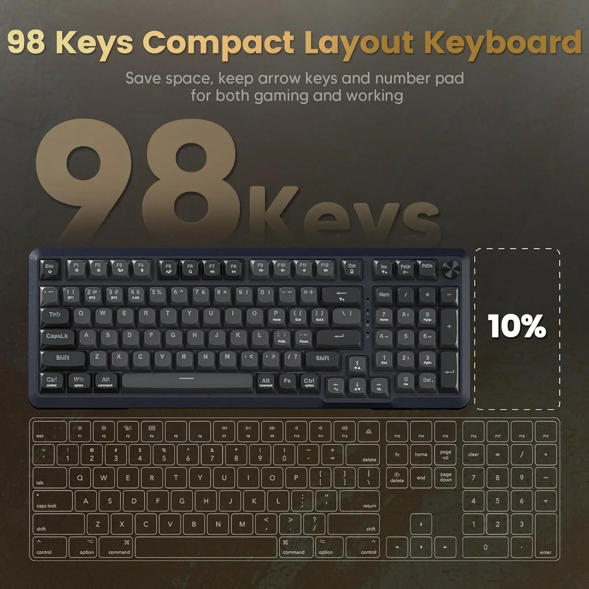 Redragon k688 wireless mechanical keyboard 3 mode gasket mounted rgb gaming