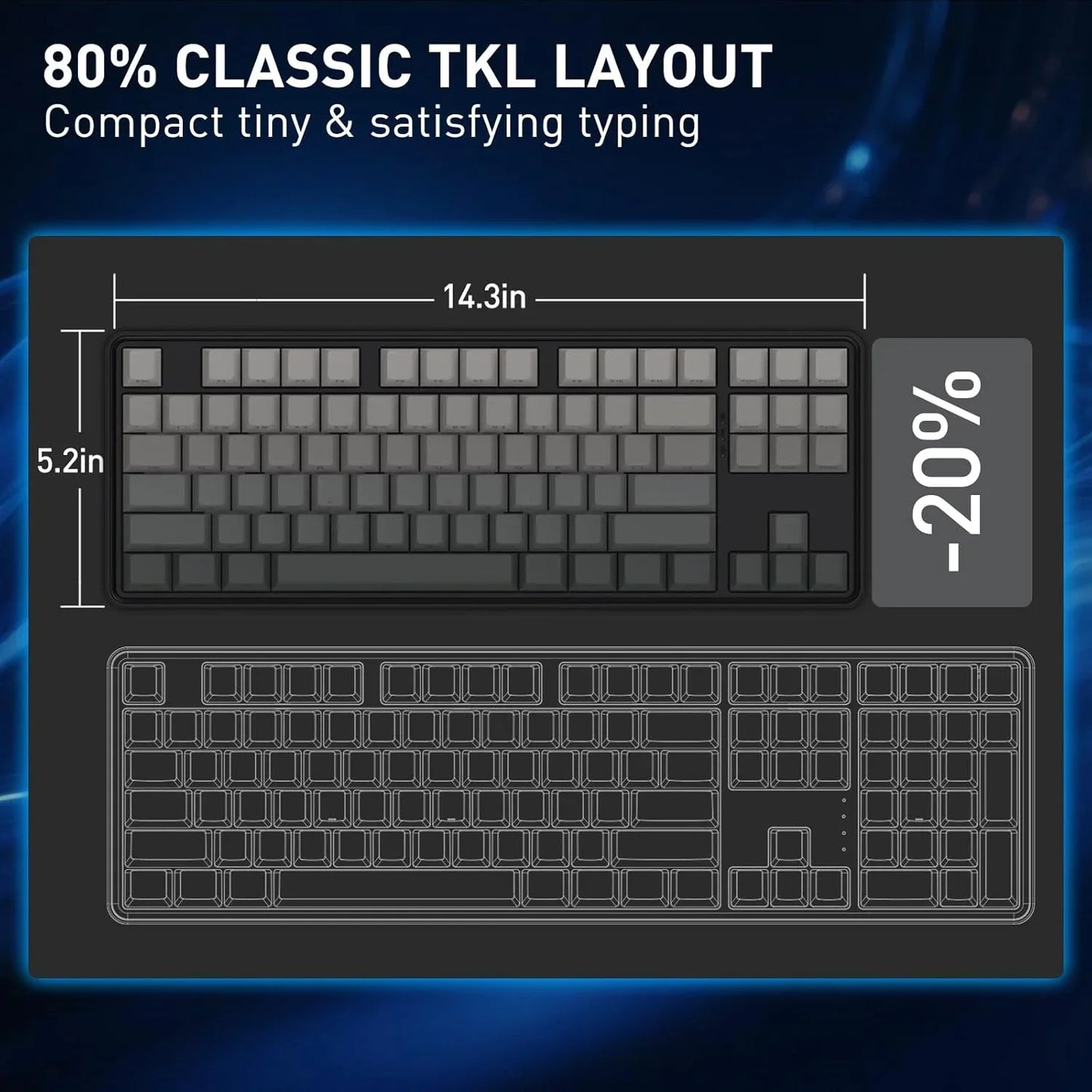 Redragon k707 he rapid trigger gaming keyboard 87 keys tkl wired mechanical