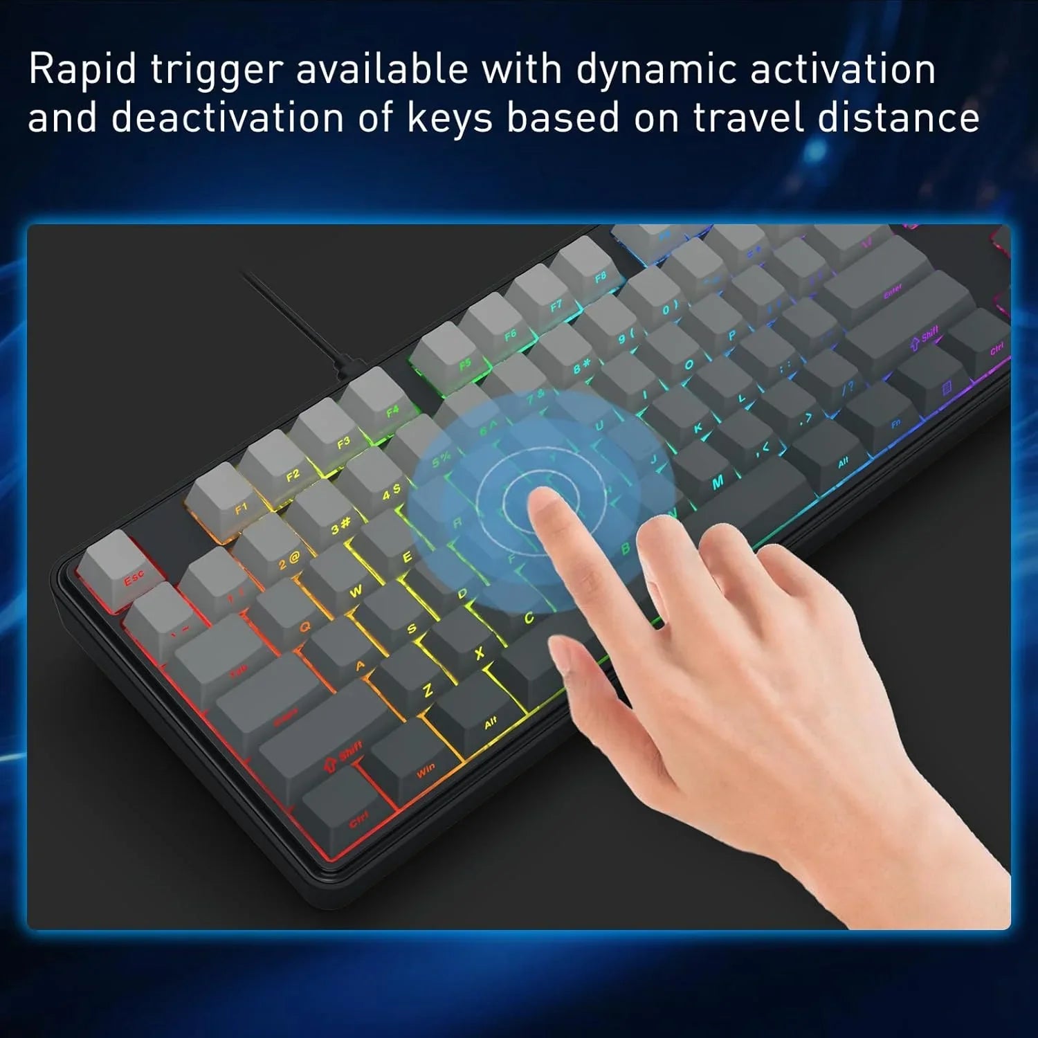 Redragon k707 he rapid trigger gaming keyboard 87 keys tkl wired mechanical