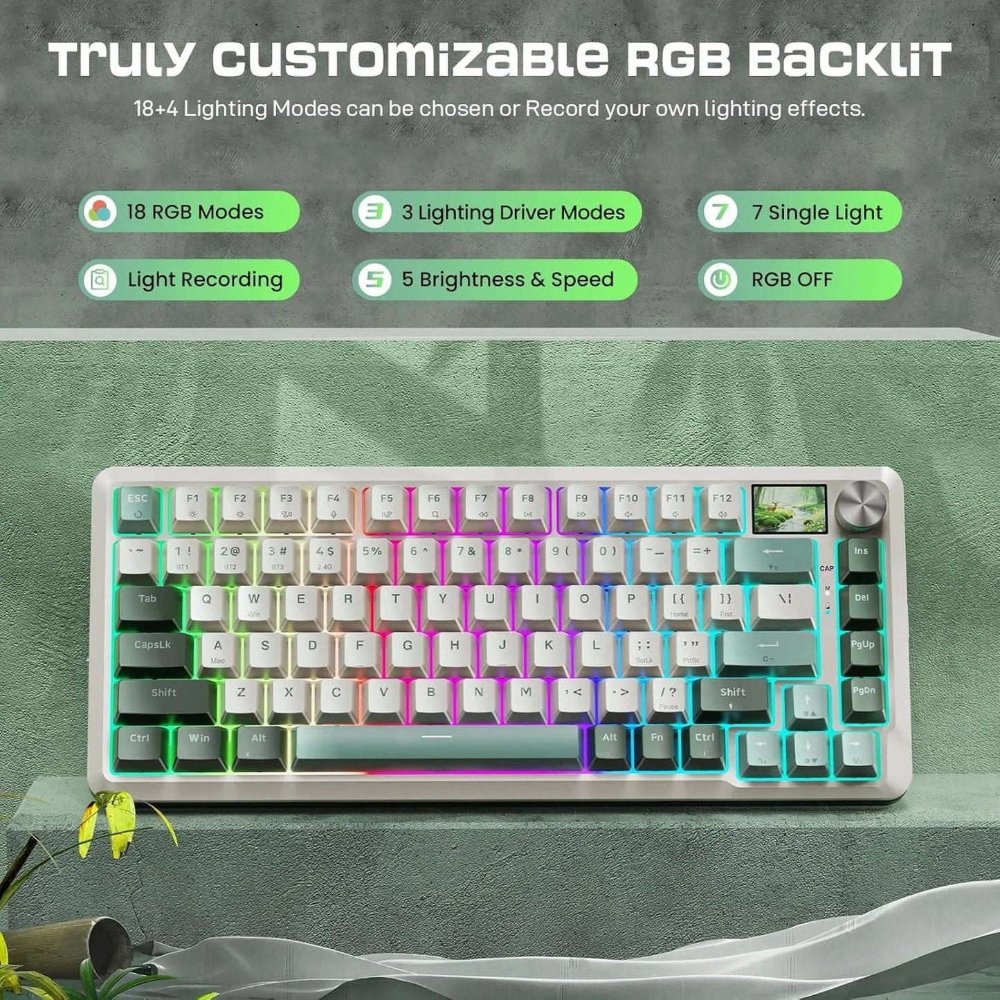 Redragon k708 pro wireless mechanical gaming keyboard - gasket-mounted rgb