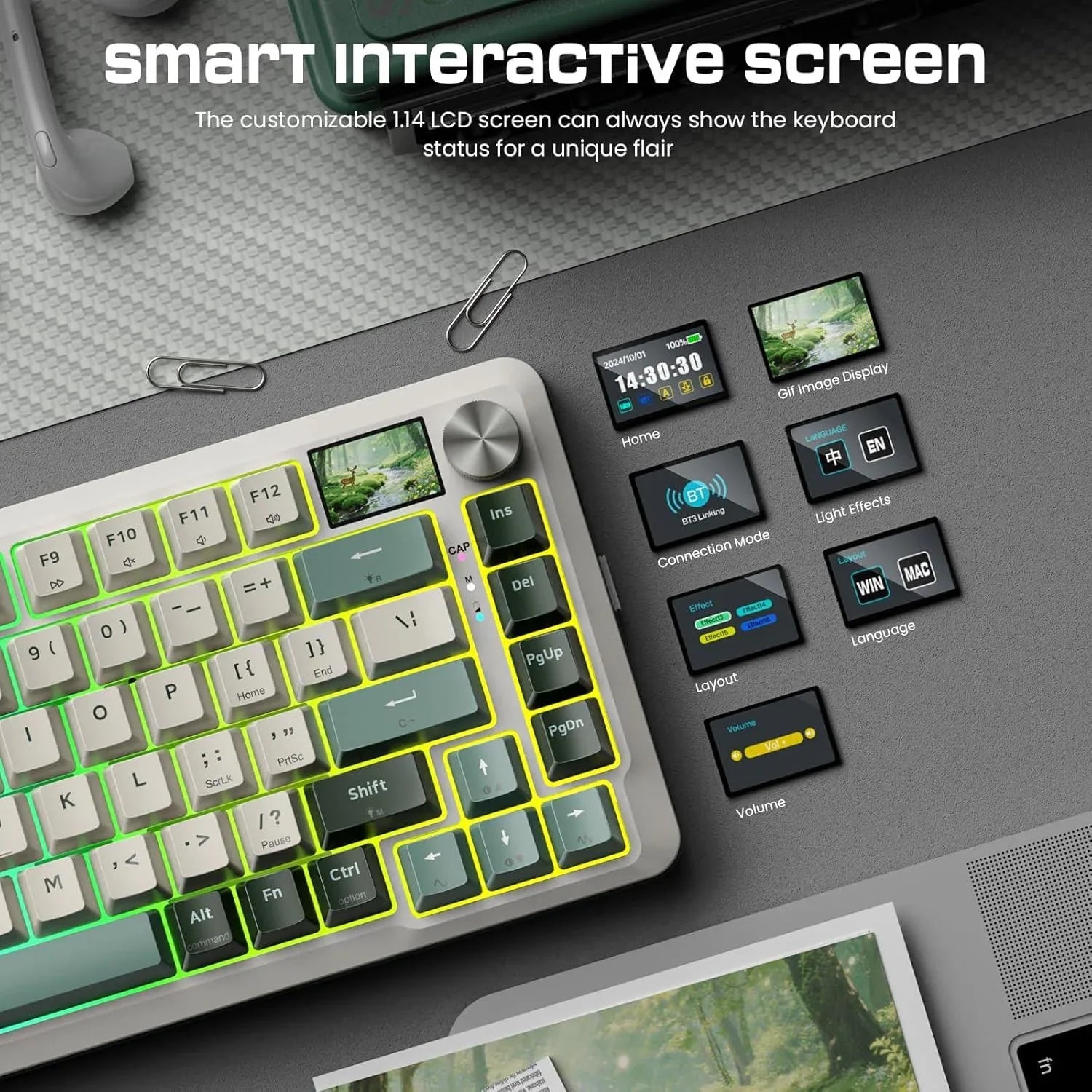 Redragon k708 pro wireless mechanical gaming keyboard - gasket-mounted rgb