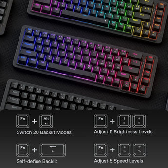 Redragon k709 65% wired gasket rgb gaming keyboard keyboards
