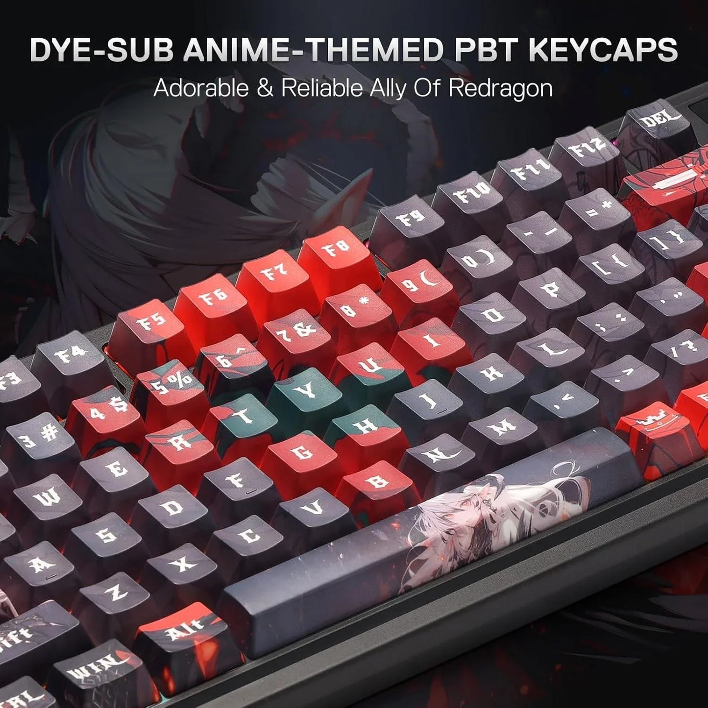 Redragon k719 pro wireless gasket gaming keyboard w/hype screen & knob 95 keys