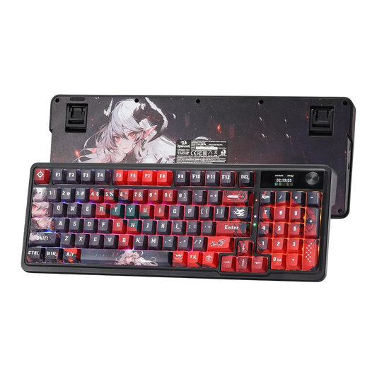 Redragon k719 pro wireless gasket gaming keyboard w/hype screen & knob 95 keys
