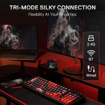 Redragon k719 pro wireless gasket gaming keyboard w/hype screen & knob 95 keys
