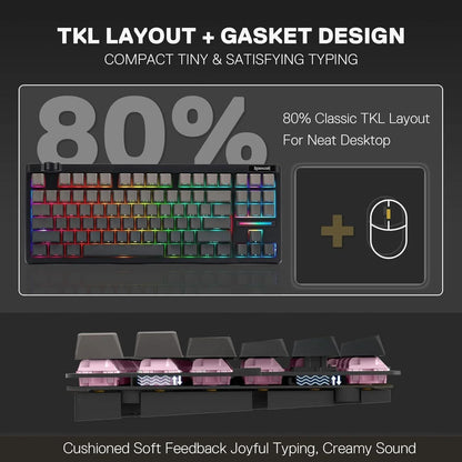 Redragon k729 he rapid trigger gaming keyboard 87 keys 8k wired mechanical