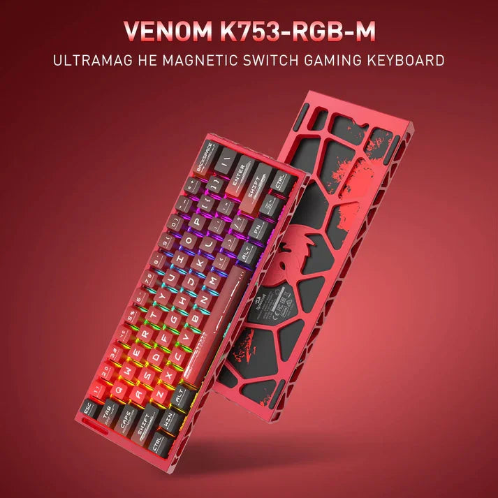 Redragon k753 he rapid trigger gaming keyboard 60% 61 keys wired mechanical