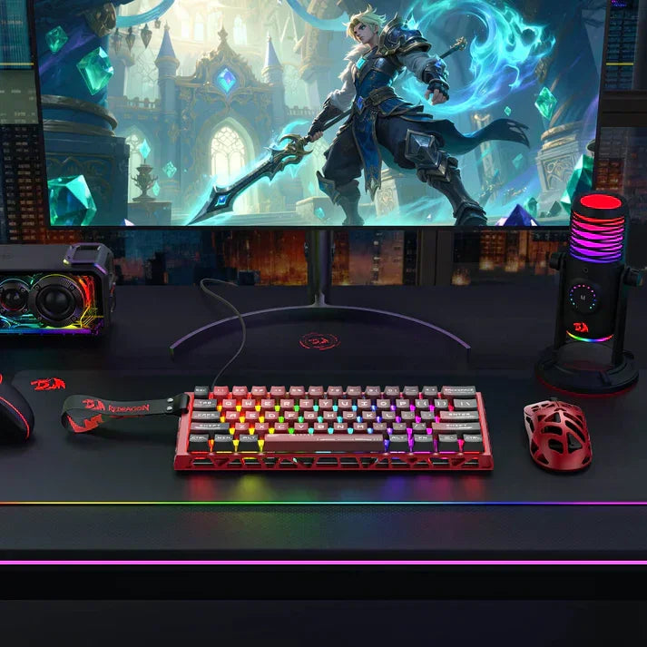 Redragon k753 he rapid trigger gaming keyboard 60% 61 keys wired mechanical