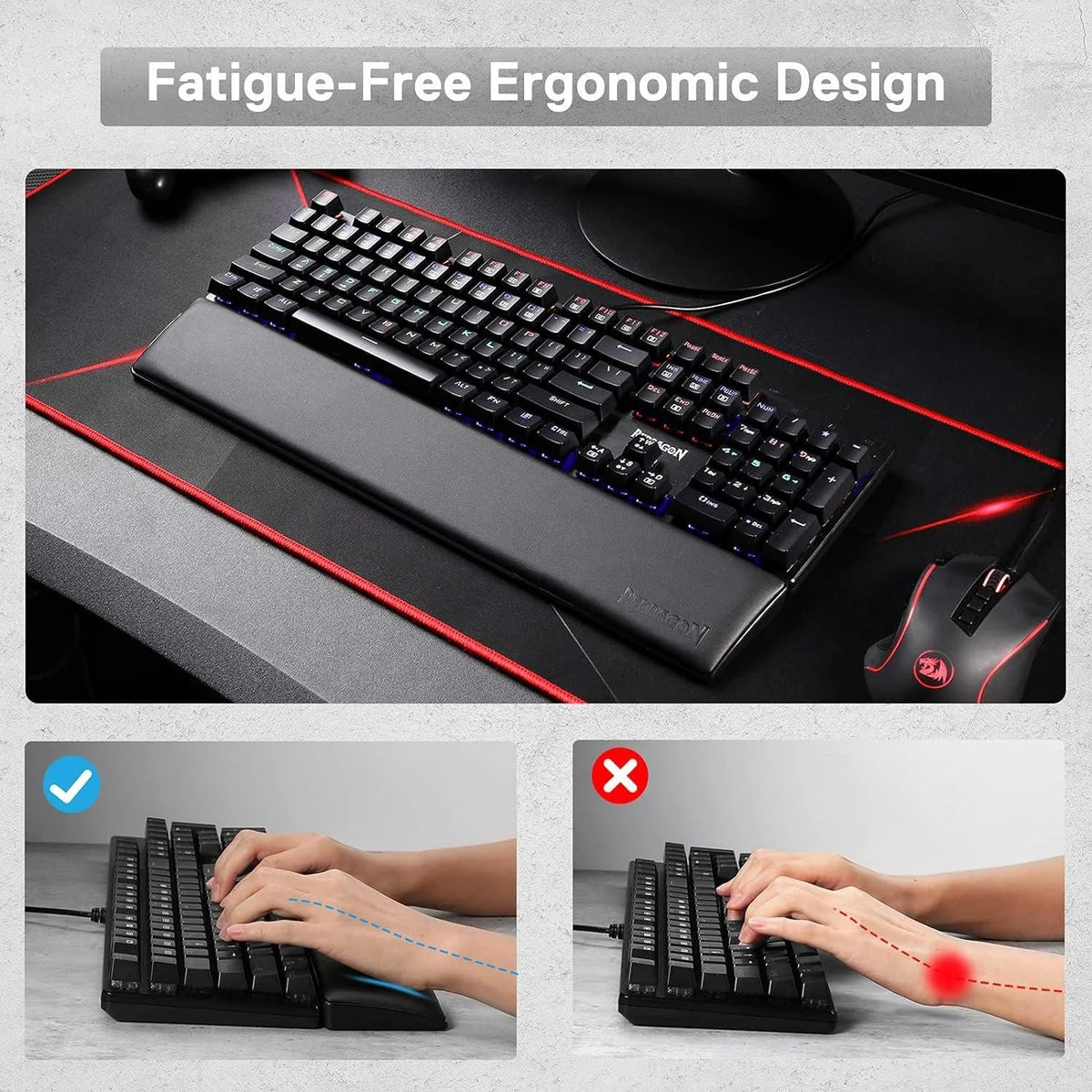 Redragon p037 meteor l computer keyboard wrist rest pad