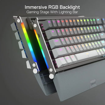 Redragon shaco k641 pro 65% aluminum rgb mechanical keyboard 3-mode 68 keys