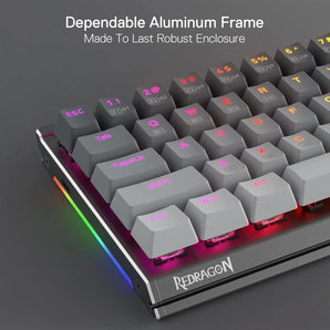 Redragon shaco k641 pro 65% aluminum rgb mechanical keyboard 3-mode 68 keys