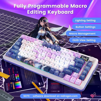 Redragon wireless mechanical keyboard gasket rgb gaming keyboard with 81 k708ak