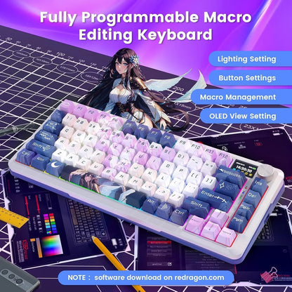 Redragon wireless mechanical keyboard gasket rgb gaming keyboard with 81 k708ak