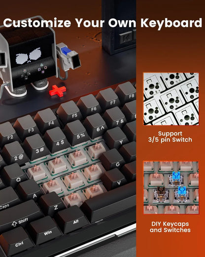 Redragon wireless mechanical keyboard k708gg gasket rgb gaming keyboard