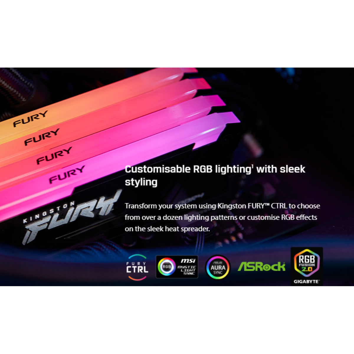 Kingston 16 GB RAM FURY HyperX Beast 3200MT/s DDR4 RGB Memory Style