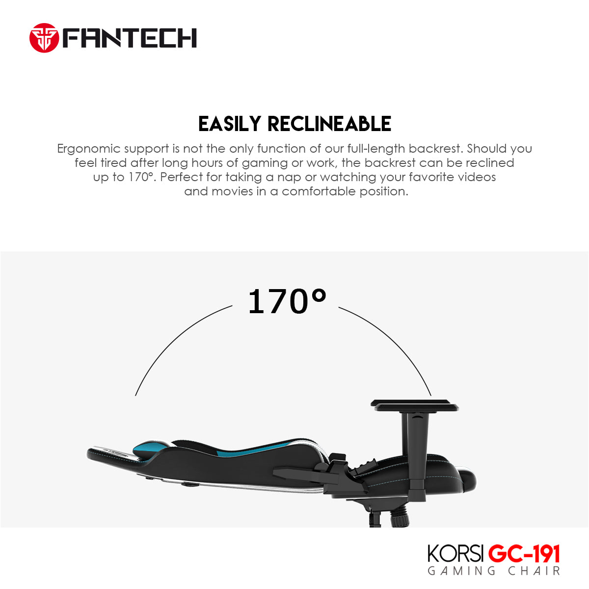 KORSI GC191 PREMIUM GAMING CHAIR | Blue Desk & Chair