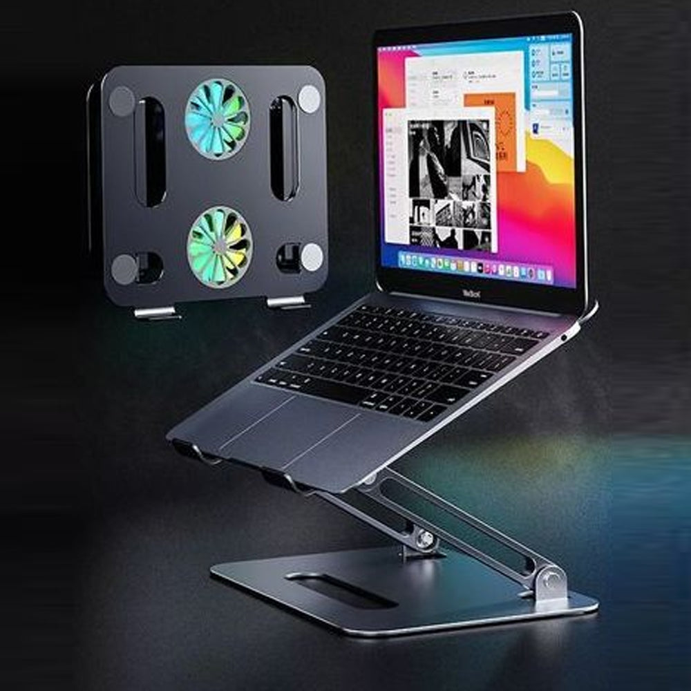 Laptop stand portable foldable computer stand with usb two cooling fans - Fun Touch