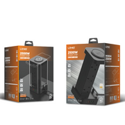 LDNIO 2m Tower Extension Lead with 6 Sockets 4 USB Slots & Wireless Charger UK