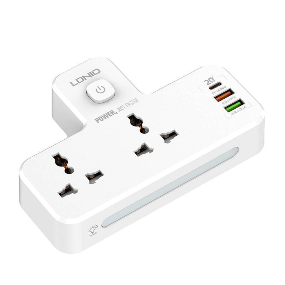 Ldnio sc2311 power strip with 2 ac outlets 2usb usb-c 2500w JOD 15