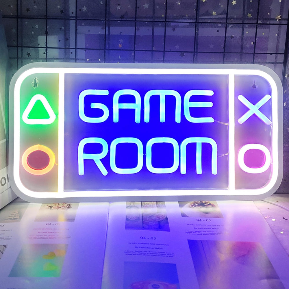 LED Game Room Neon Signs for Bedroom Wall Gaming Decor Lightning