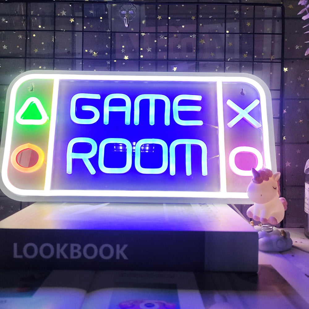 LED Game Room Neon Signs for Bedroom Wall Gaming Decor Lightning